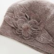 Beret Wool Knitting Autumn Winter Floral Women Berets