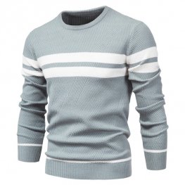 Mens Winter Stripe Sweater Thick Warm Pullovers Casual