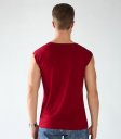 Chaleco de hombro ancho con cuello en V y chaleco sin mangas de talla grande - Rojo