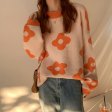 Pull Tricoté Fleur Pull Vintage Lâche Pull Femme