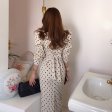 Printemps Automne Femmes Casual Robe En Velours Côtelé Imprimé À Pois