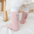 Calcetines de bebé cálidos de invierno para niños de lana de coral 1 pieza antideslizante - rosa