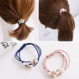 1 pièces Pearl Hair Ties Anneau de cheveux multicouche avec élastique - Noir