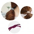 1 Pie 1 Piezas Lazos para el cabello con perlas Anillo para el cabello de múltiples capas con elástico - Rojo