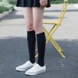 1 Pcs Chaussettes En Coton De Couleur Soild Pour Femmes - Noir