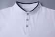 Men Solid Slim Fit Short Sleeve Cotton Collar Casual T Shirt